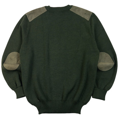 Vintage 90s Burberry Suede Patch Wool Jumper Size M
