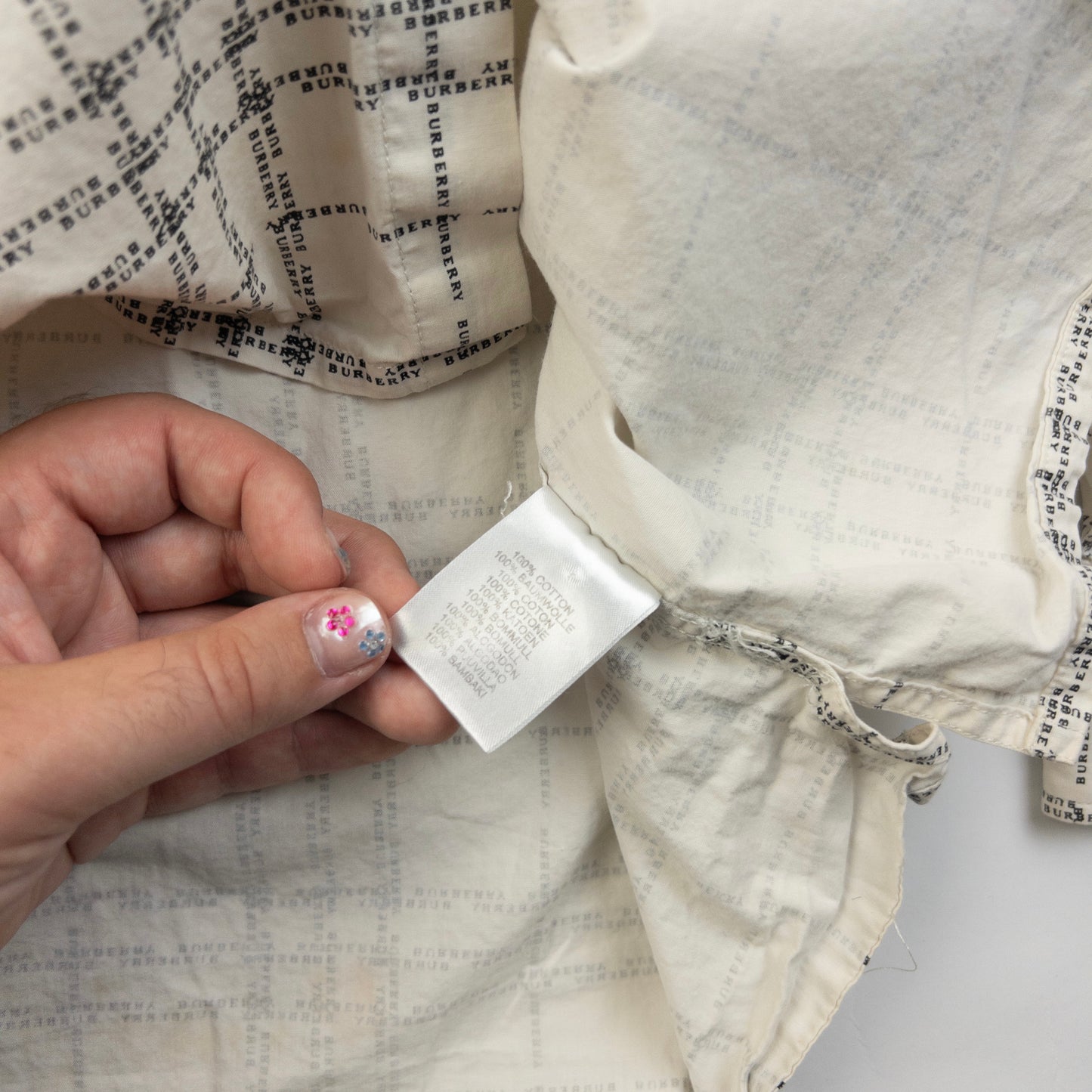 Vintage 2000s Burberry Nova Check Text Long Sleeve Button Up Shirt Size L