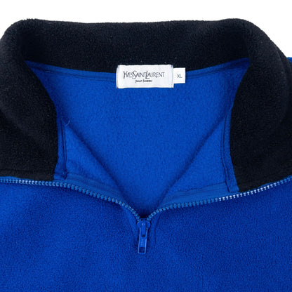 Vintage 2000s YSL Yves Saint Laurent Q Zip Fleece Sweatshirt Size XL
