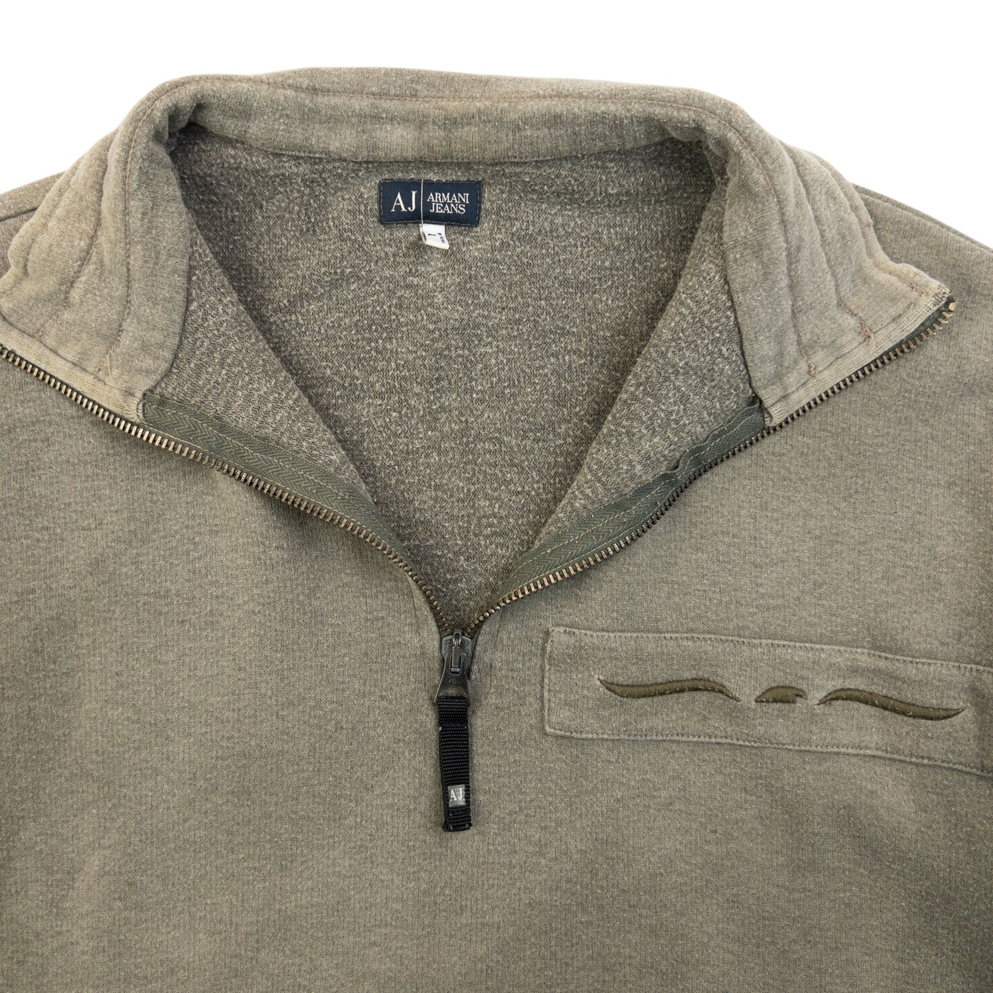 Vintage 2000s Armani Jeans Q Zip Hemp Sweatshirt Size XS