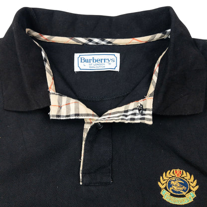 Vintage 90s Burberry Long Sleeve Polo Shirt Size S