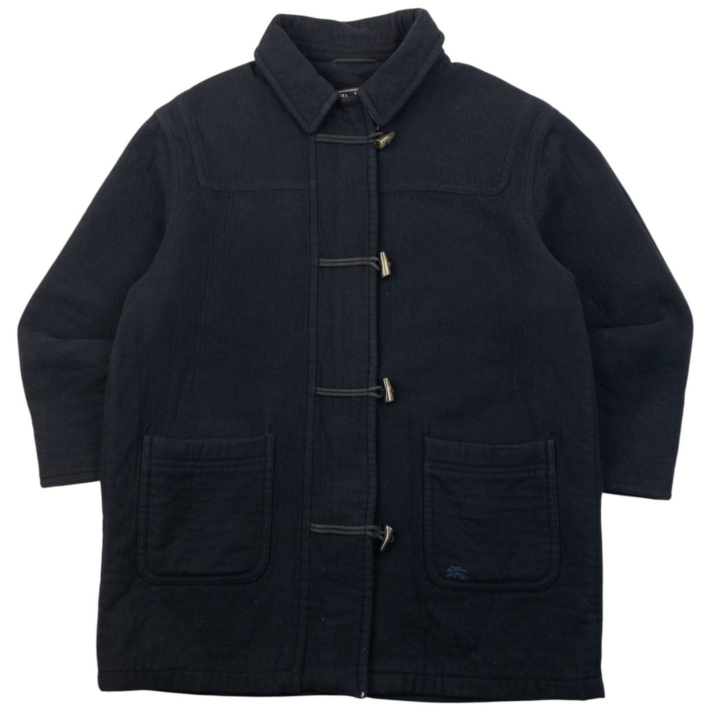 Vintage 90s Burberry Wool Duffle Jacket Size XL
