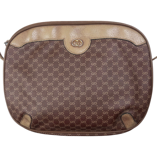 Vintage Gucci Monogram Leather Shoulder Bag