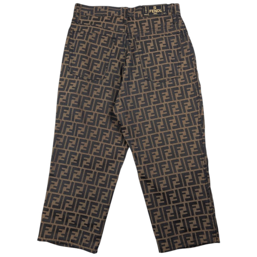 Vintage Fendi Monogram High Waisted Cropped Trousers Size W26