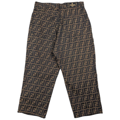 Vintage Fendi Monogram High Waisted Cropped Trousers Size W26