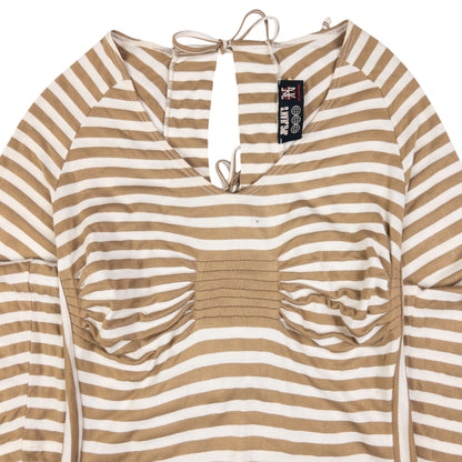 Vintage Jean Paul Gaultier JPG Jeans Striped Tie-Back Dress Womens Size L