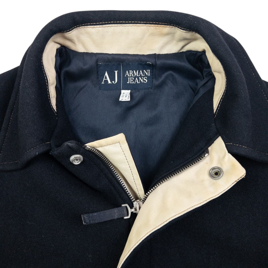 Vintage Armani Jeans Zip Up Wool Jacket Size M