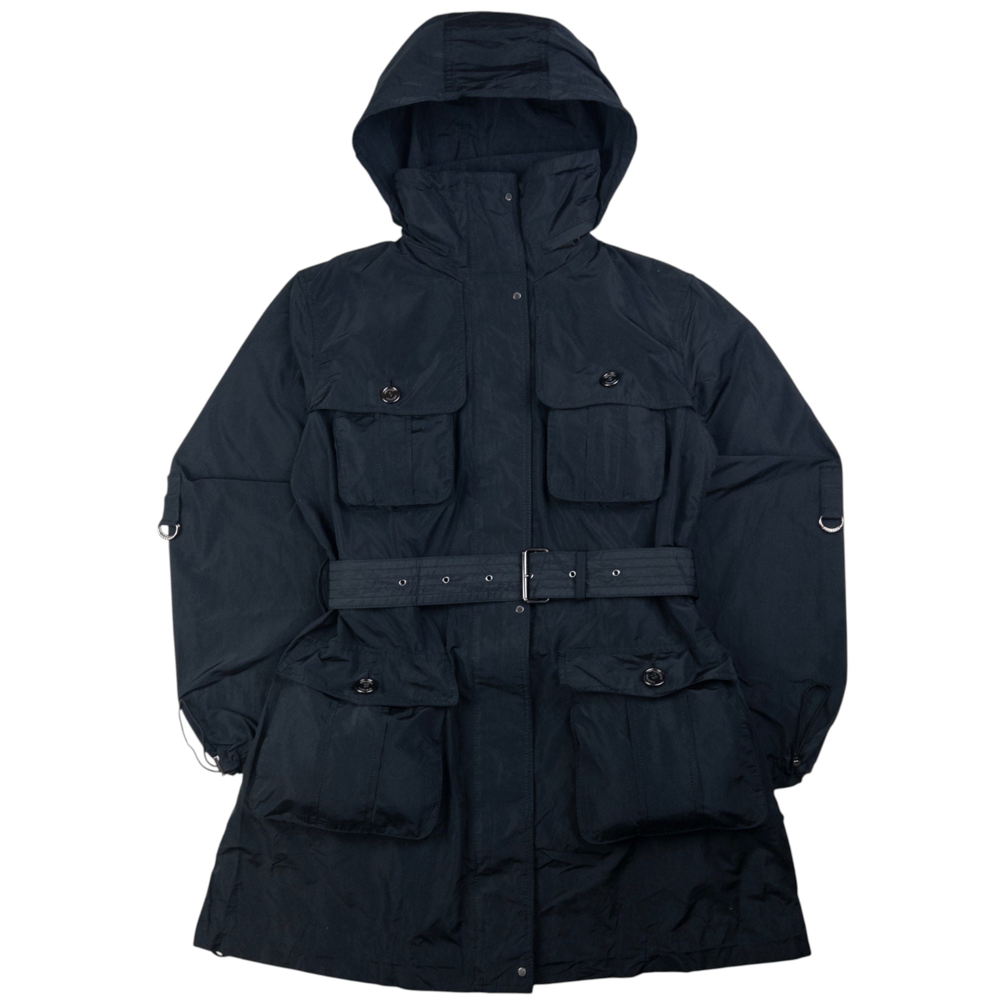 Vintage Burberry Convertible Belted Rain Jacket Womens Size M