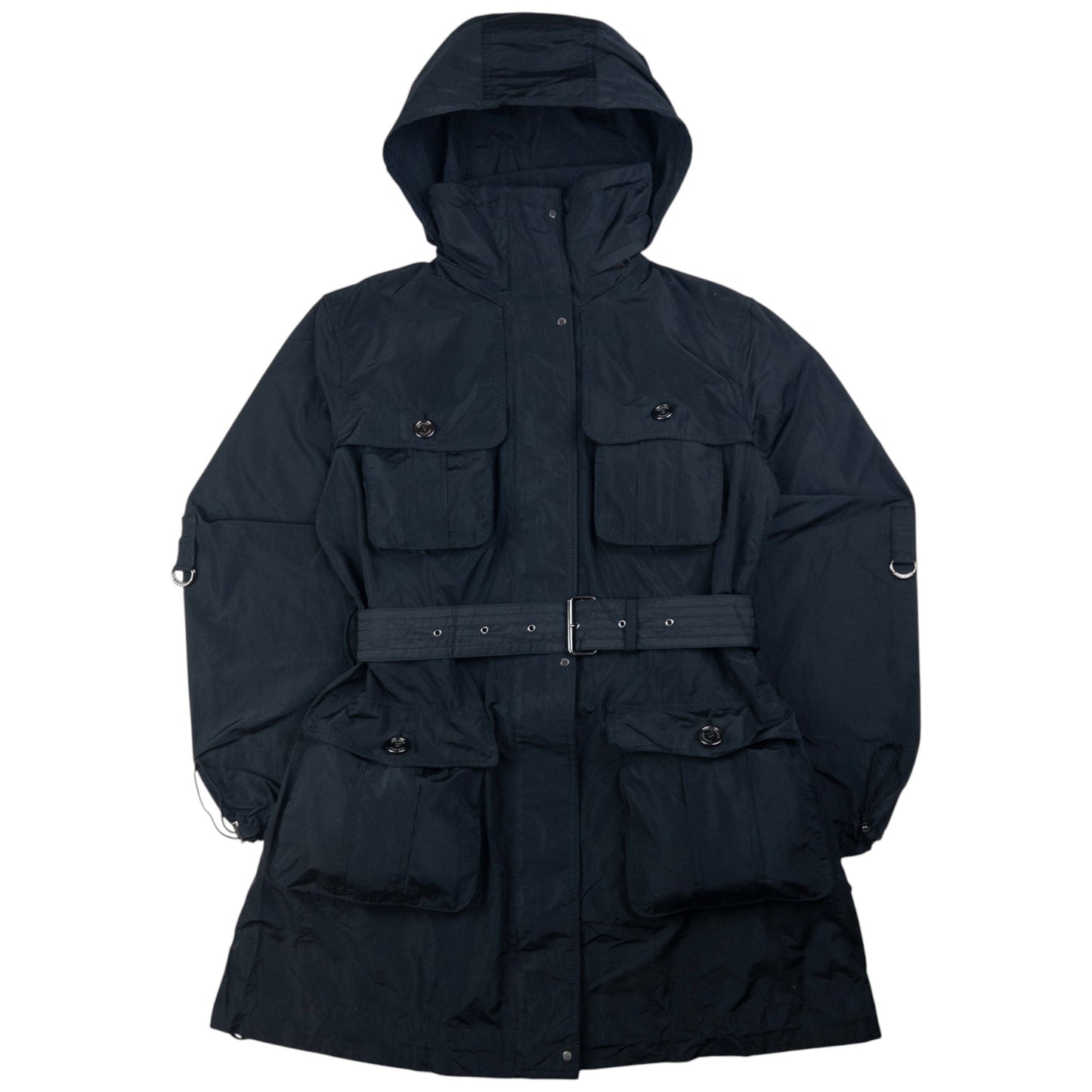 Vintage Burberry Convertible Belted Rain Jacket Womens Size M