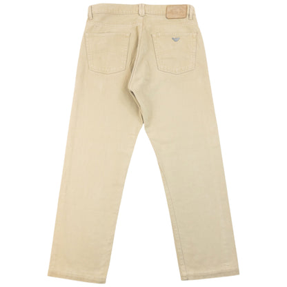 Vintage 90s Armani Jeans Trousers in beige (cotton), photo 2