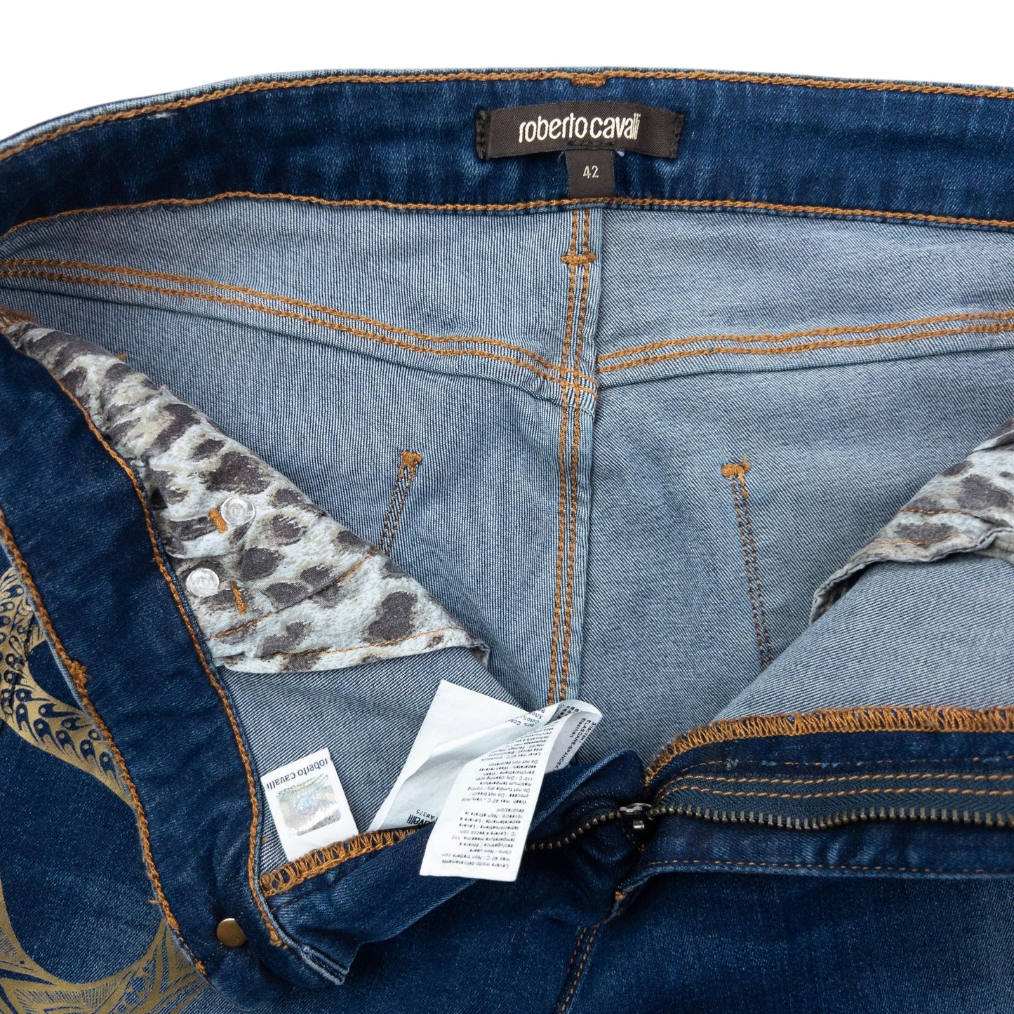 Vintage 2000s Roberto Cavalli Tribal Snake Skinny Jeans Womens Size W30