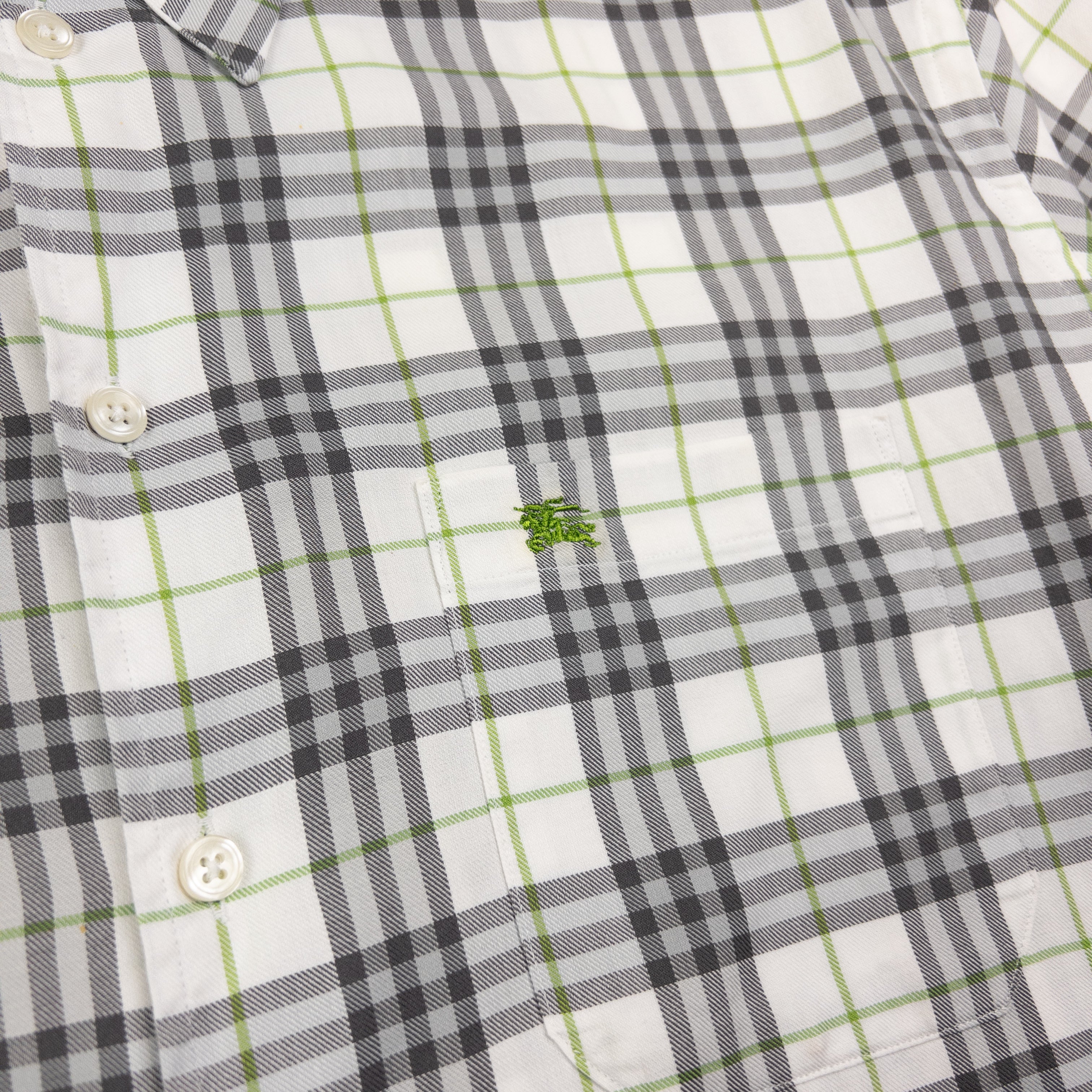 Vintage Burberry Nova Check Short Sleeve Button Up Shirt Size XL