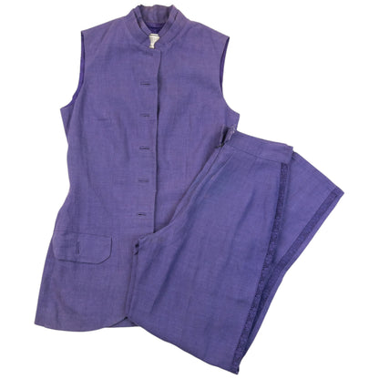 Vintage 90s Gianni Versace Versus Sleeveless Jacket & Trousers Set Womens Size XS