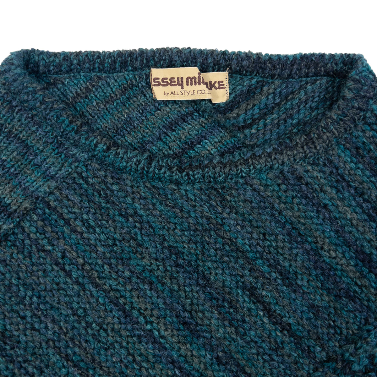 Vintage 80s Issey Miyake Wool Knit Jumper in blue, photo 3