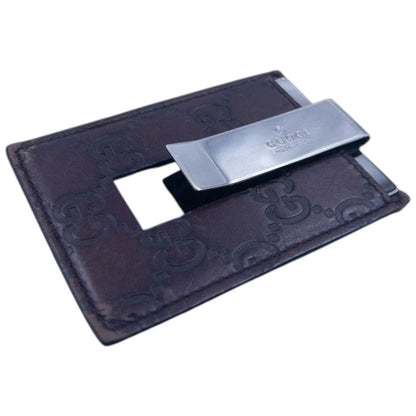 Vintage Gucci Monogram Leather Card Holder / Money CLip