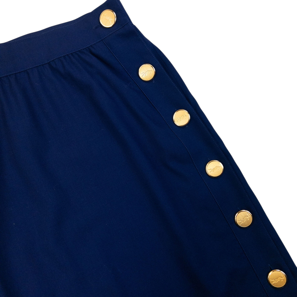 Vintage 80s YSL Yves Saint Laurent Jacket & Skirt Suit Set in blue (wool), photo 8