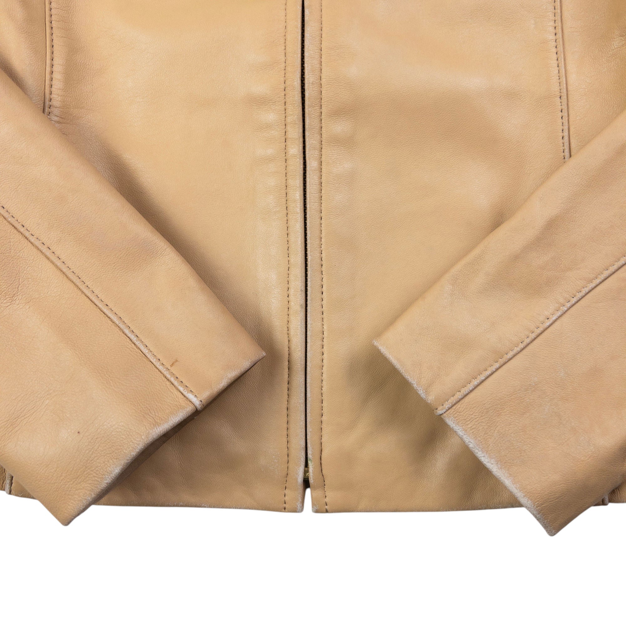 Vintage Burberry Blue Label Zip Up Leather Jacket Womens Size S