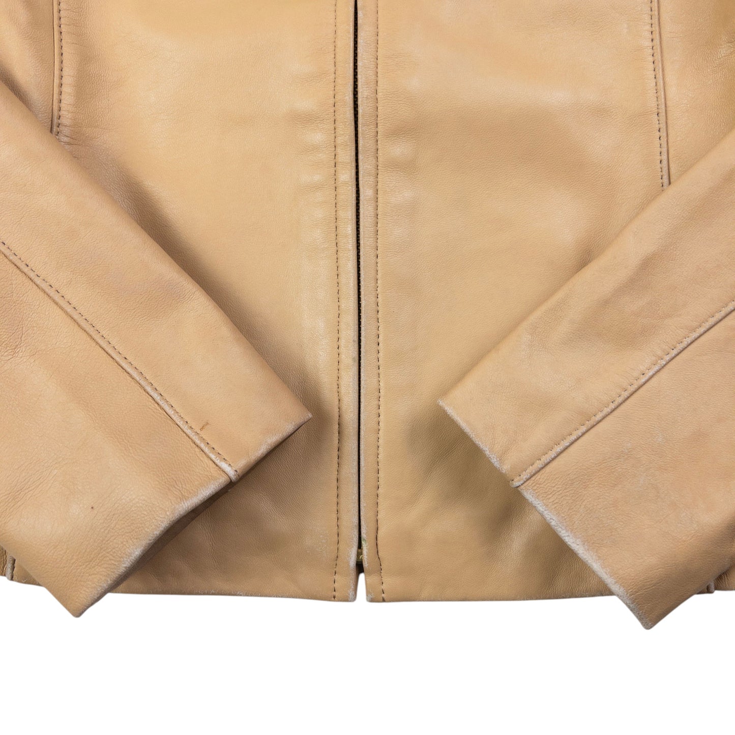 Vintage Burberry Blue Label Zip Up Leather Jacket Womens Size S