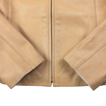 Vintage Burberry Blue Label Zip Up Leather Jacket Womens Size S