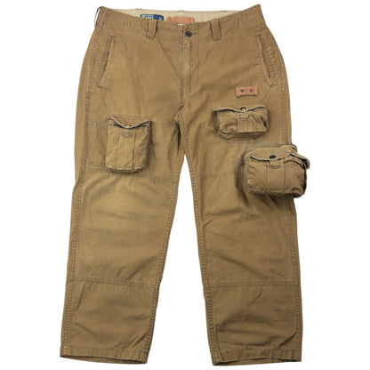 Vintage 90s Polo Ralph Lauren Multi Pocket Cargo Trousers Size W38