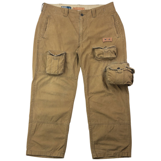 Vintage 90s Polo Ralph Lauren Multi Pocket Cargo Trousers Size W38