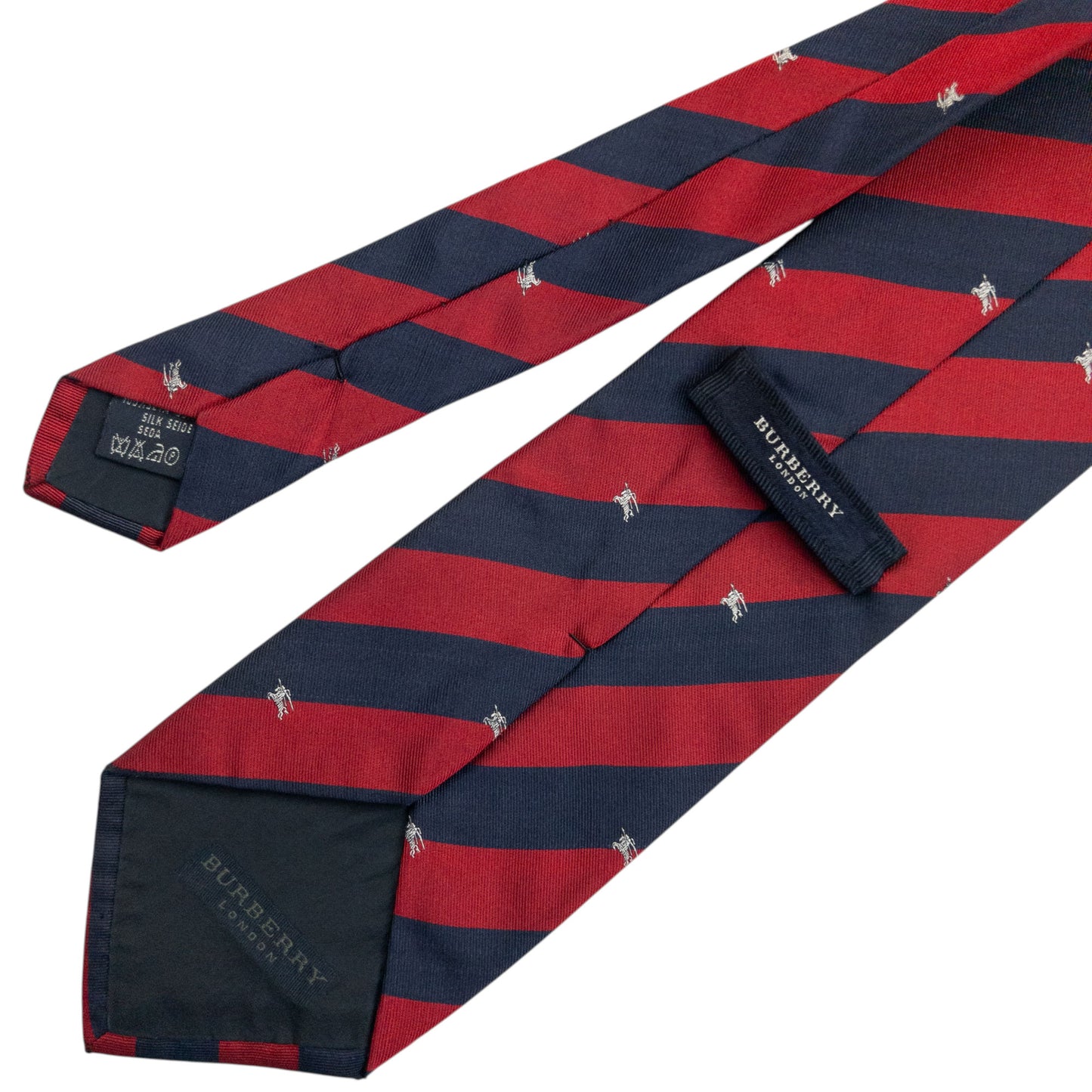 Vintage 2000s Burberry Striped Monogram Silk Tie