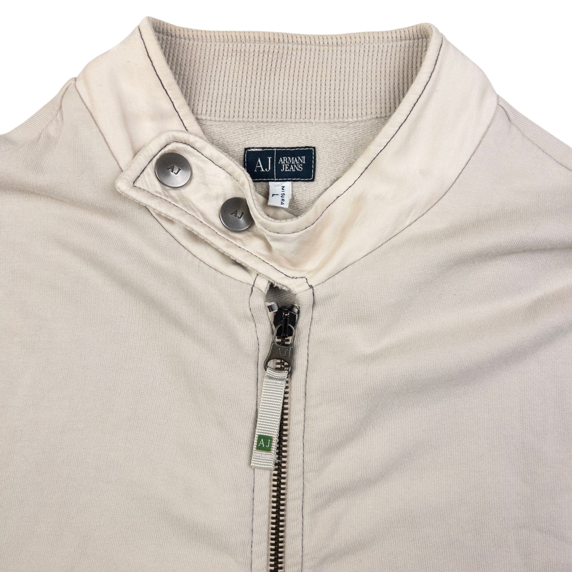 Vintage Armani Jeans Embroidered Zip Up Sweatshirt Size M