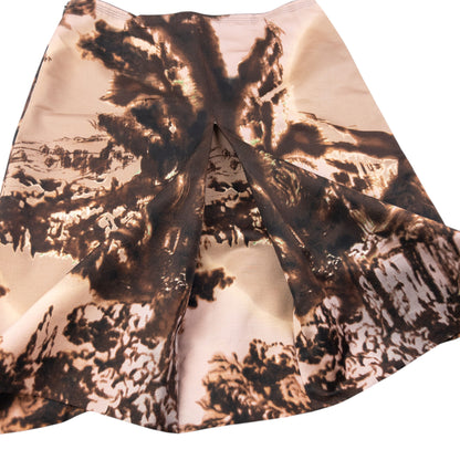 Vintage FW2004 Prada Ruched Pleat Landscape And Temple Skirt Womens Size W28