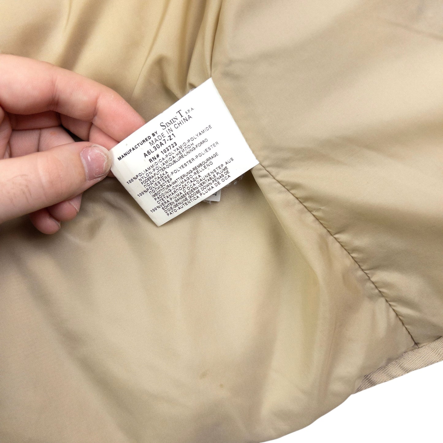 Vintage Armani Jeans Button Up Puffer Jacket Size L