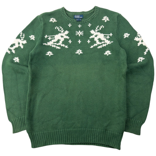Vintage 90s Polo Ralph Lauren Knitted Skiing Jumper Size S