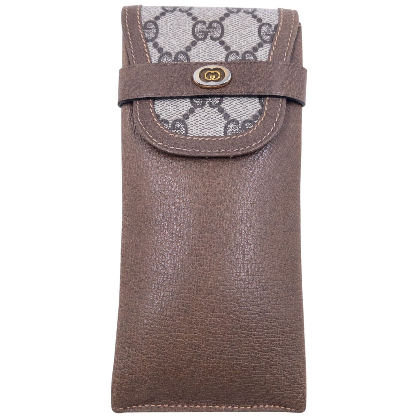 Vintage Gucci Monogram Leather Glasses Sleeve Case