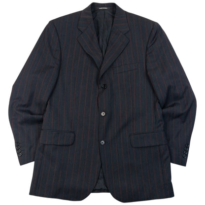 Vintage 90s YSL Yves Saint Laurent Striped Jacket & Trousers Suit Set in grey, photo 2