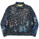 Vintage 2000s PPFM Embellished Denim-Look Print Jacket Womens Size M