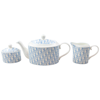 Vintage 2000s Dior Monogram Fine Bone China Tea Set