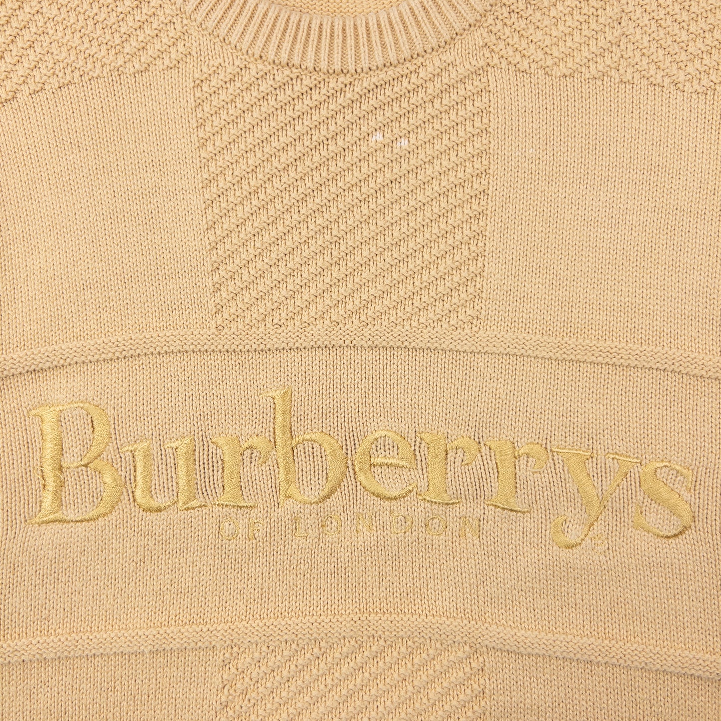 Vintage 90s Burberry Embroidered Knit Jumper Size M