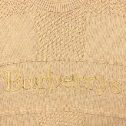 Vintage 90s Burberry Embroidered Knit Jumper Size M