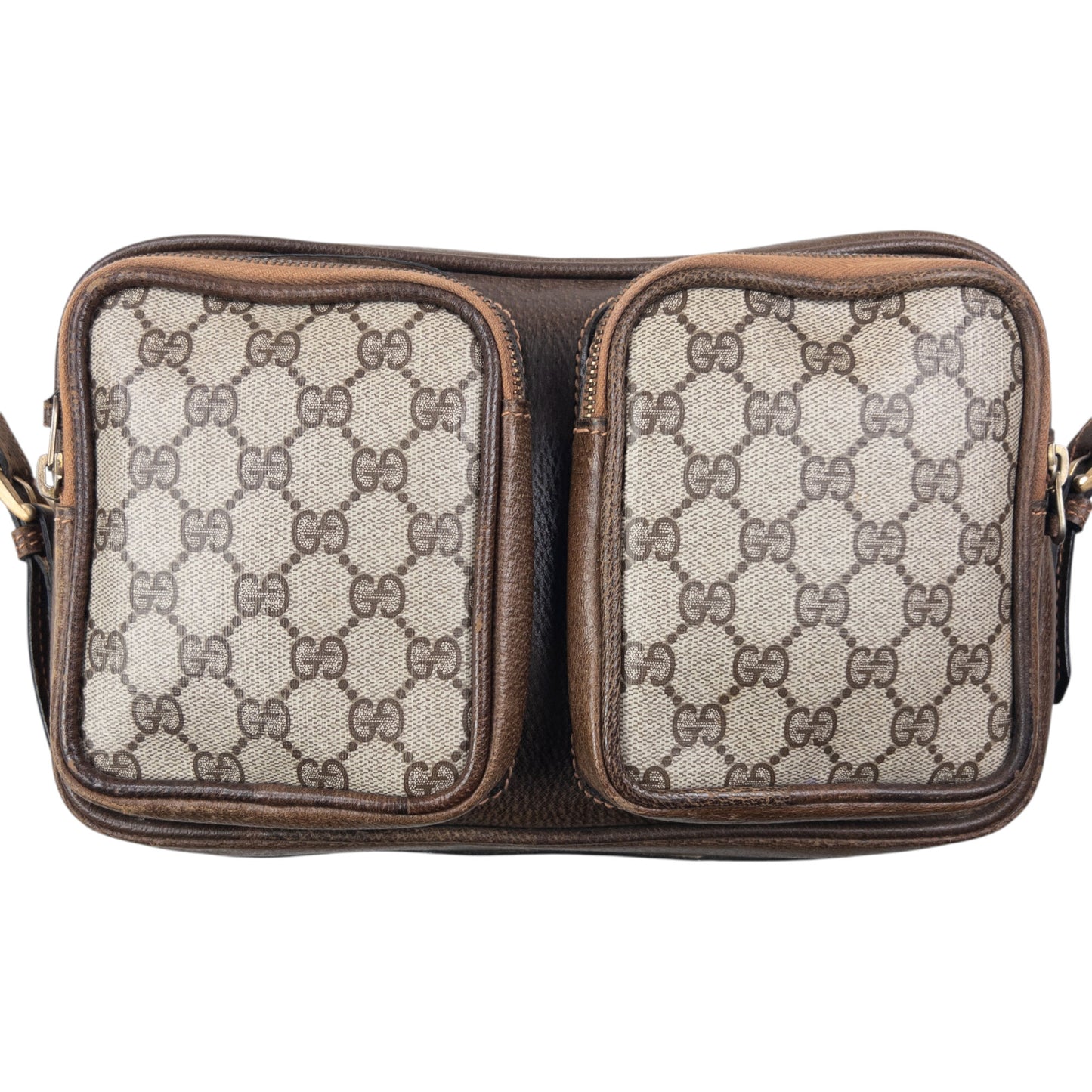 Vintage 80s Gucci Monogram Leather Crossbody Bag