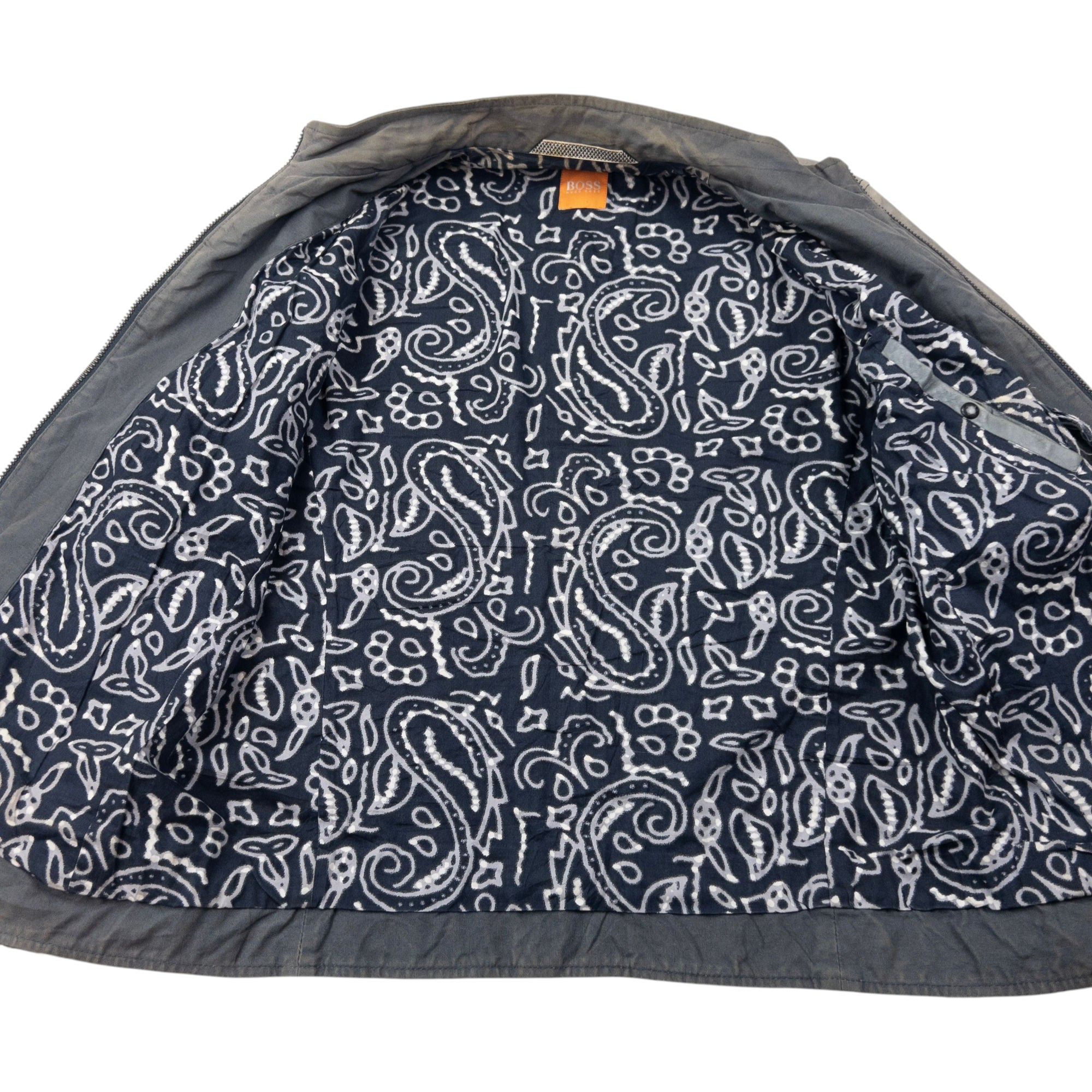 Vintage Hugo Boss Zip Up Leather Jacket Size M