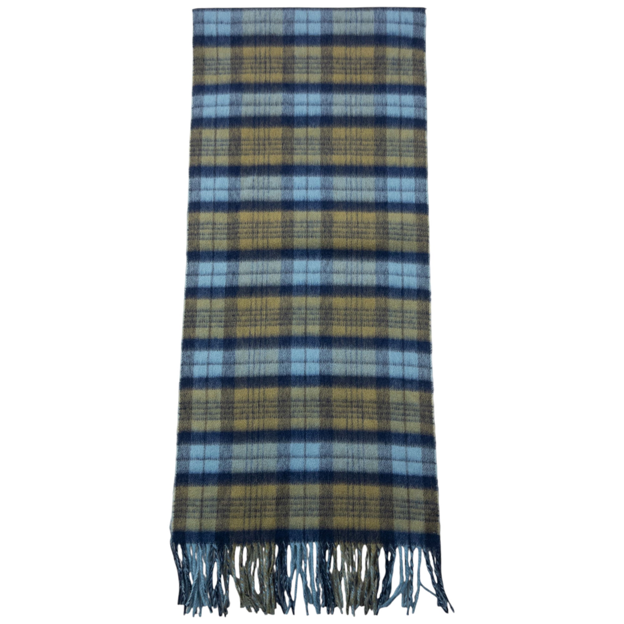 Vintage 90s Pierre Balmain Checkered Wool Tassel Scarf