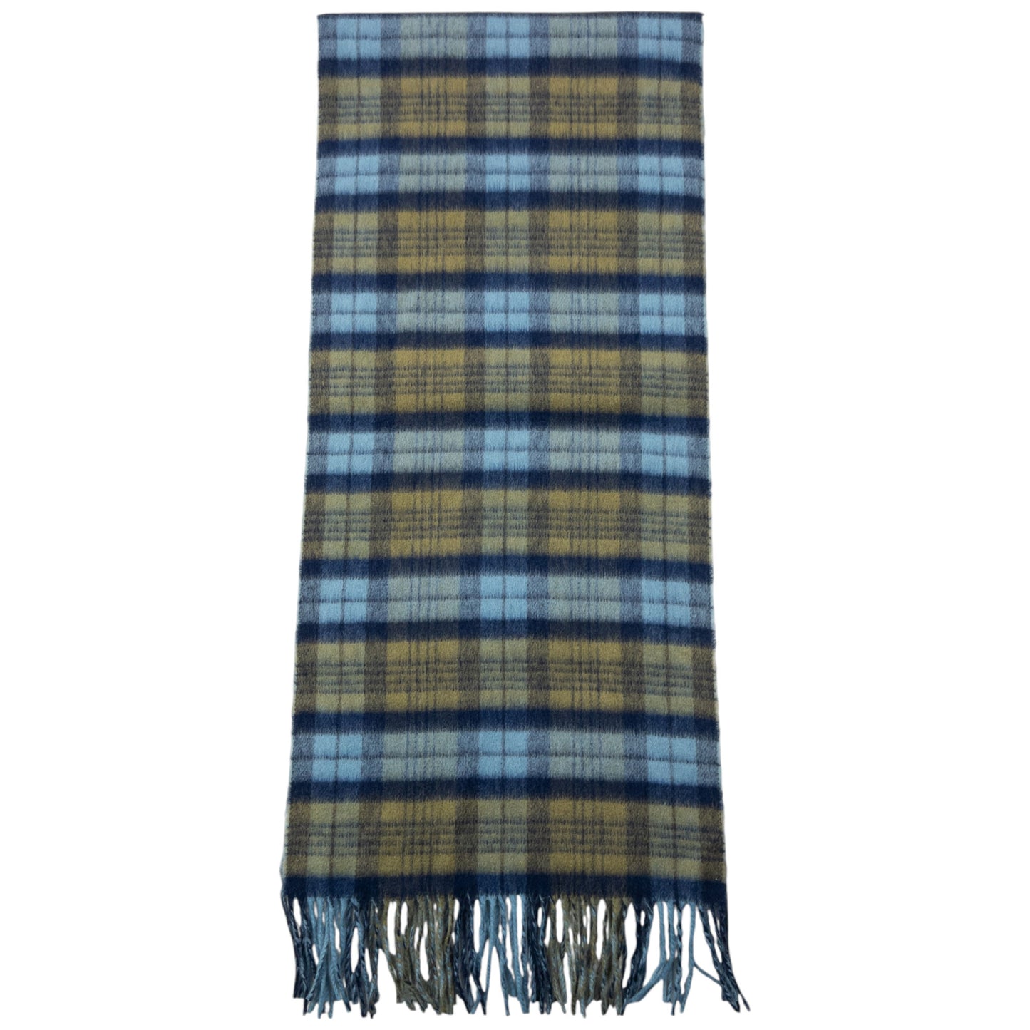 Vintage 90s Pierre Balmain Checkered Wool Tassel Scarf