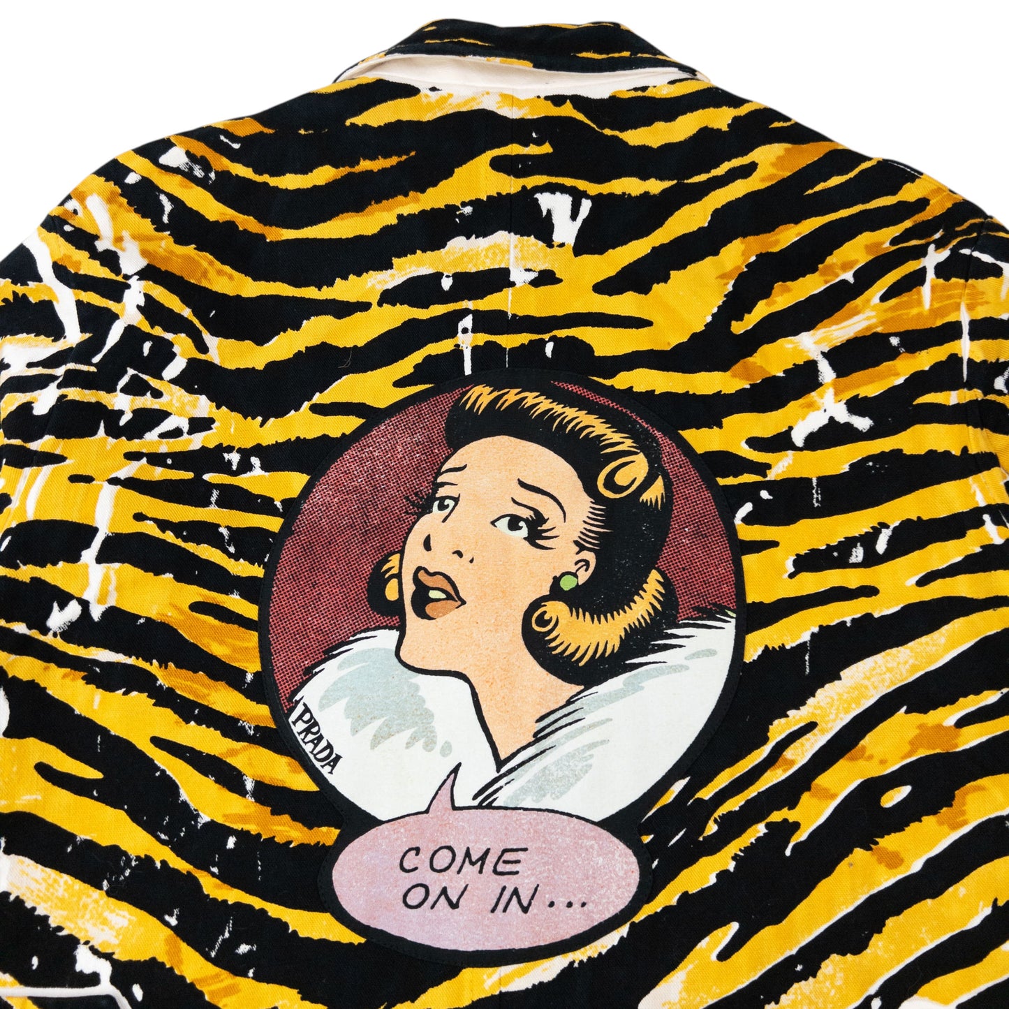 2018 Prada Tiger Stripe Pop Art Jacket Womens Size XL