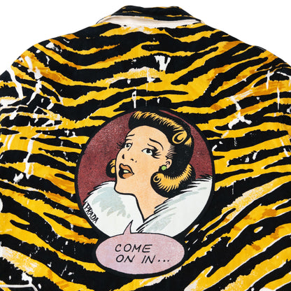 2018 Prada Tiger Stripe Pop Art Jacket Womens Size XL