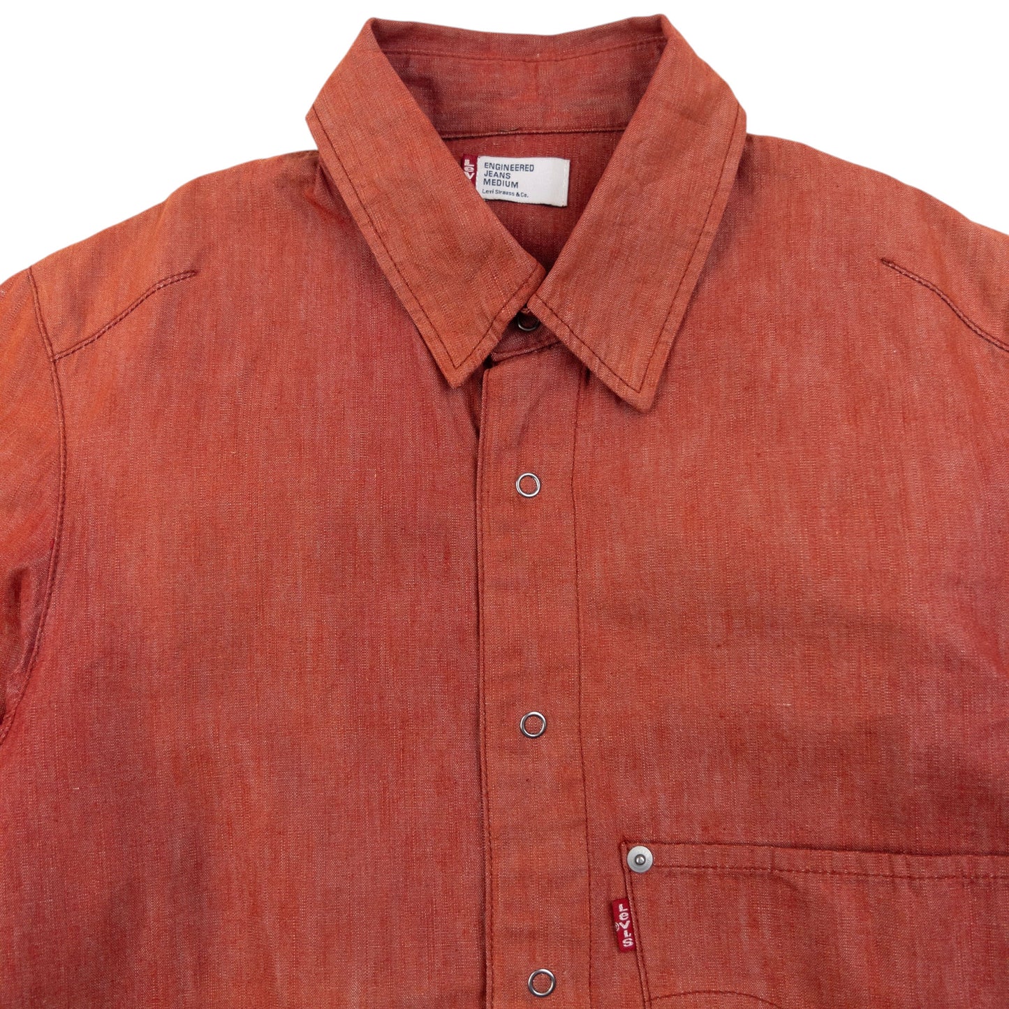 Vintage 2000s Levi's Engineered Garments Snap Button Up Denim Shirt Size S