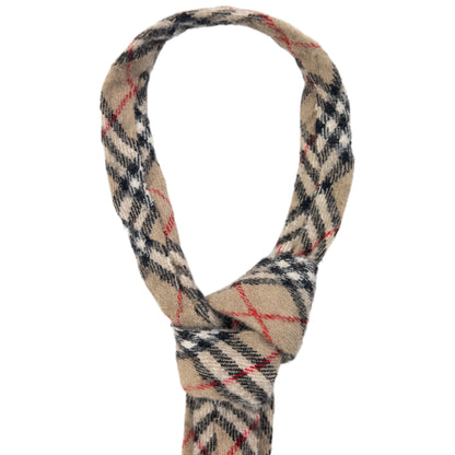 Vintage 90s Burberry Nova Check Wool Tie