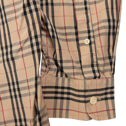 Vintage Burberry Nova Check Long Sleeve Button Up Shirt Size XL