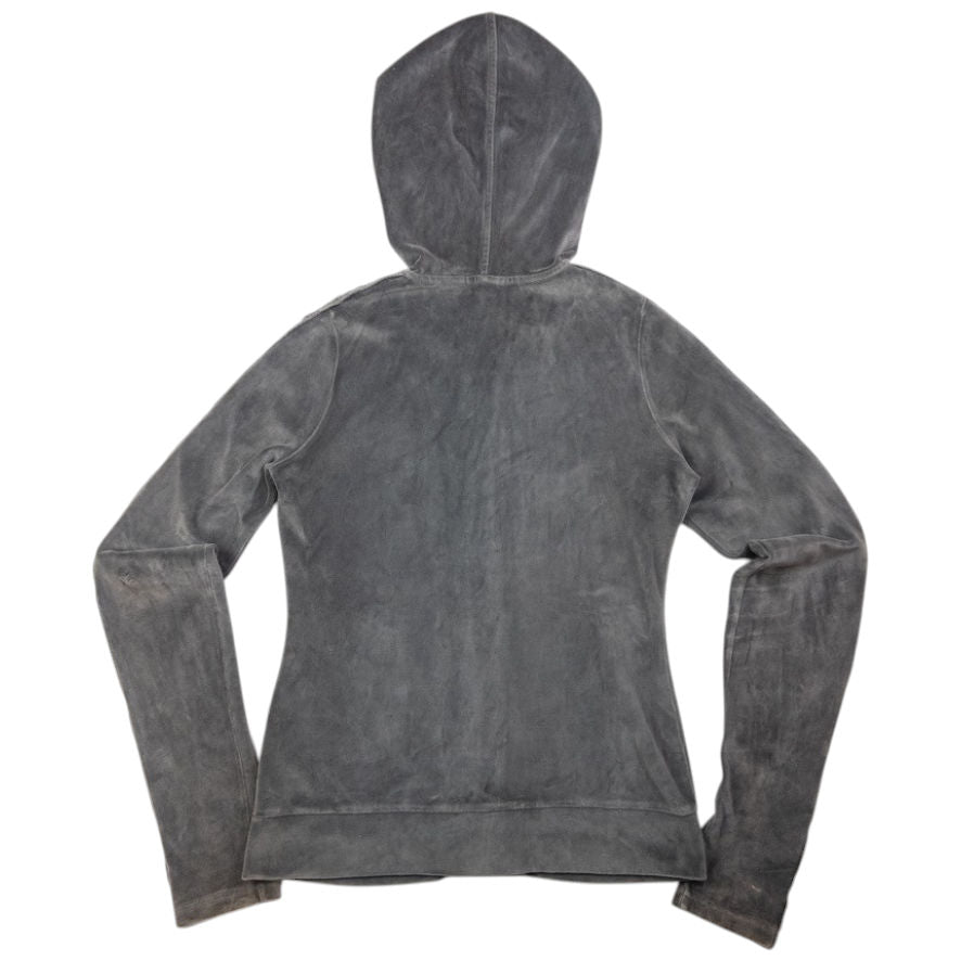 Vintage Burberry Ruched Velour Zip Up Hoodie & Joggers Set Womens Size S