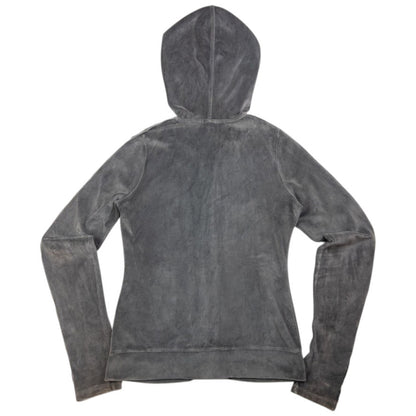 Vintage Burberry Ruched Velour Zip Up Hoodie & Joggers Set Womens Size S