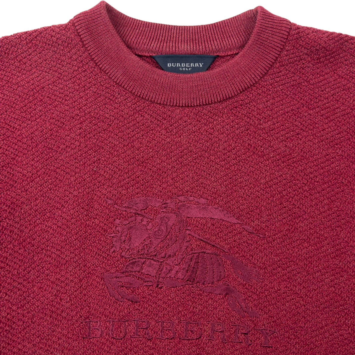 Vintage 2000s Burberry Golf Embroidered Knit Jumper Size M