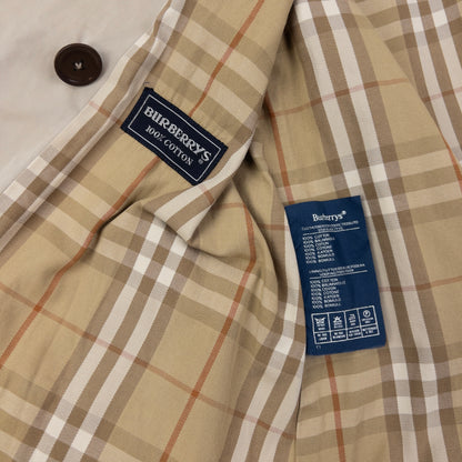 Vintage 90s Burberry Nova Check Lined Belted Trench Coat Womens Size XL