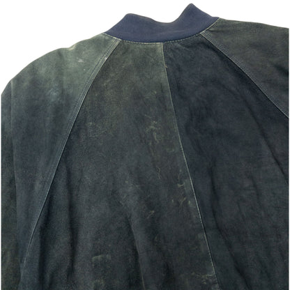 Vintage 90s Hugo Boss Button Up Suede Bomber Jacket Size XL